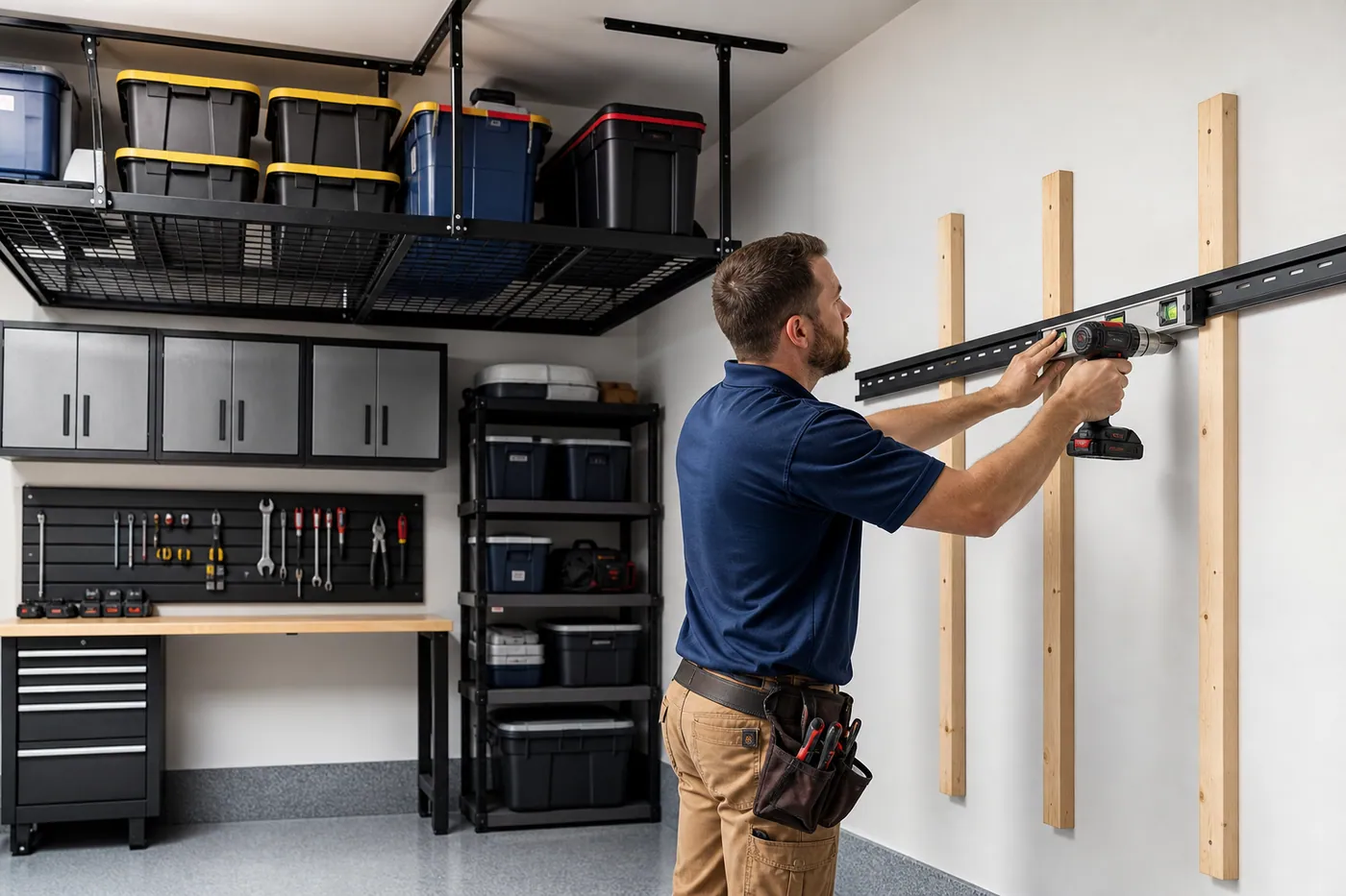 Garage Storage Installation in Las Vegas Garage storage installation project photo for Mr. B Handyman Services in Las Vegas
