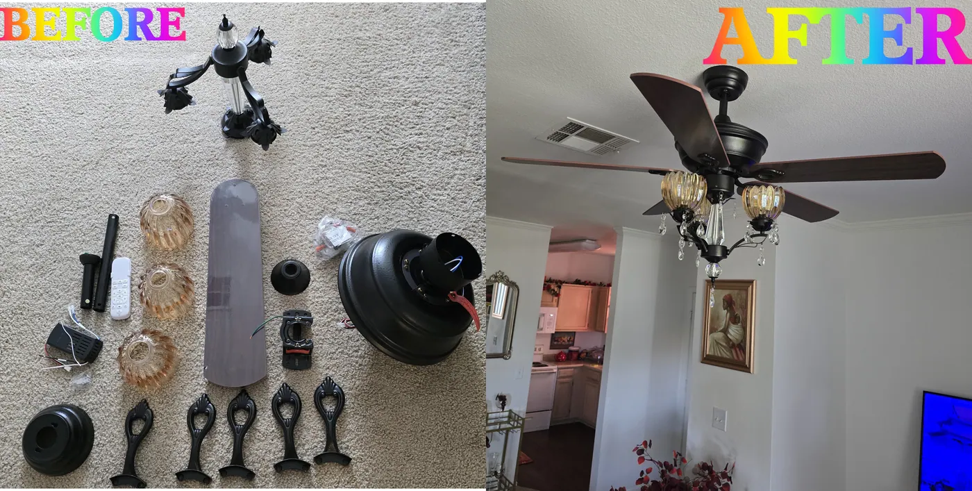 Ceiling Fan Assembly project photo by Mr. B Handyman Services in Las Vegas