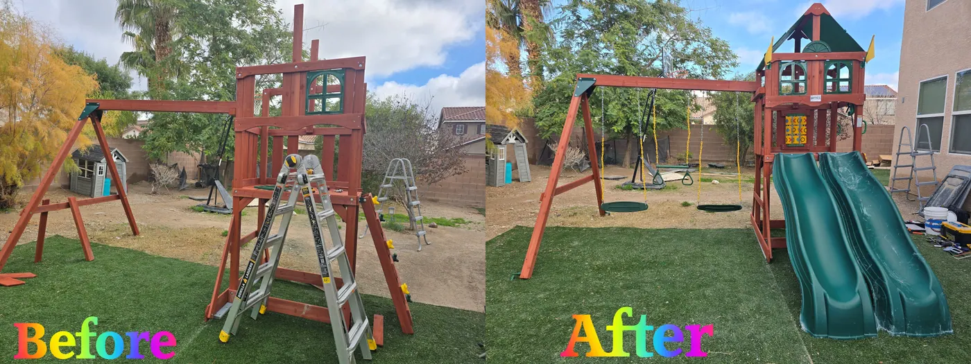 Kids Outdoor Playground project photo by Mr. B Handyman Services in Las Vegas