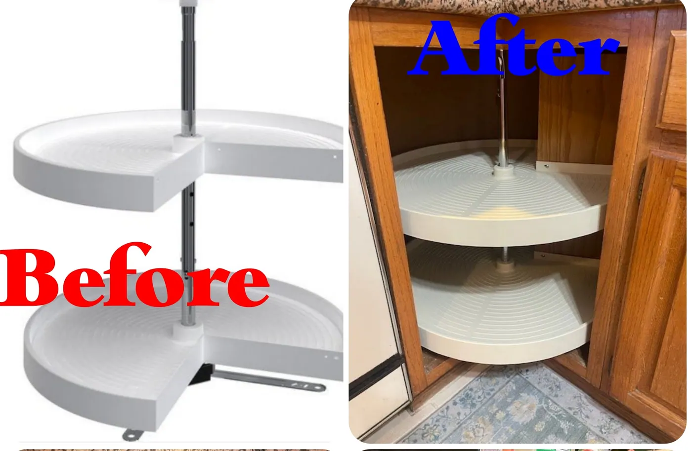 Shelf Corner Lazy Susan project photo by Mr. B Handyman Services in Las Vegas