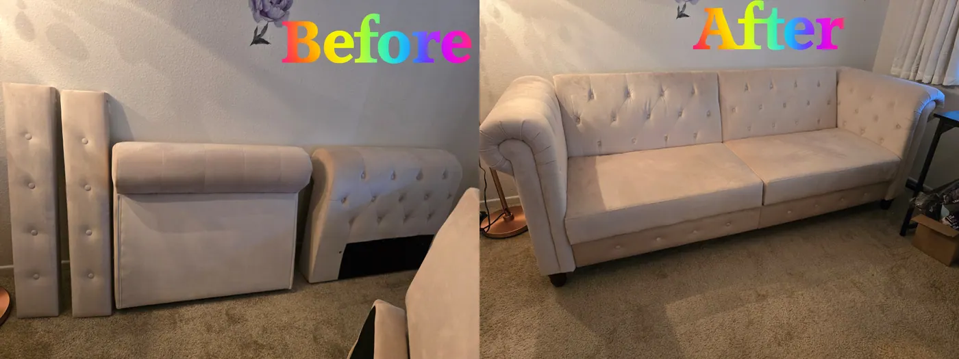 Sofa(Couch)Assembly project photo by Mr. B Handyman Services in Las Vegas