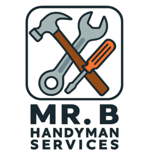 Company logo for Mr. B Handyman Services displaying handyman tools and business name.